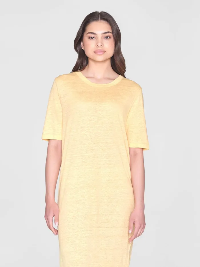 KnowledgeCotton Apparel Skirts And Dresses Linen Short Sleeved Tshirt Dress Impala 8211 Women