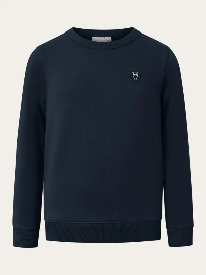 KnowledgeCotton Apparel Sweatshirts Badge Crew Neck Sweat Total Eclipse 8211 Kids