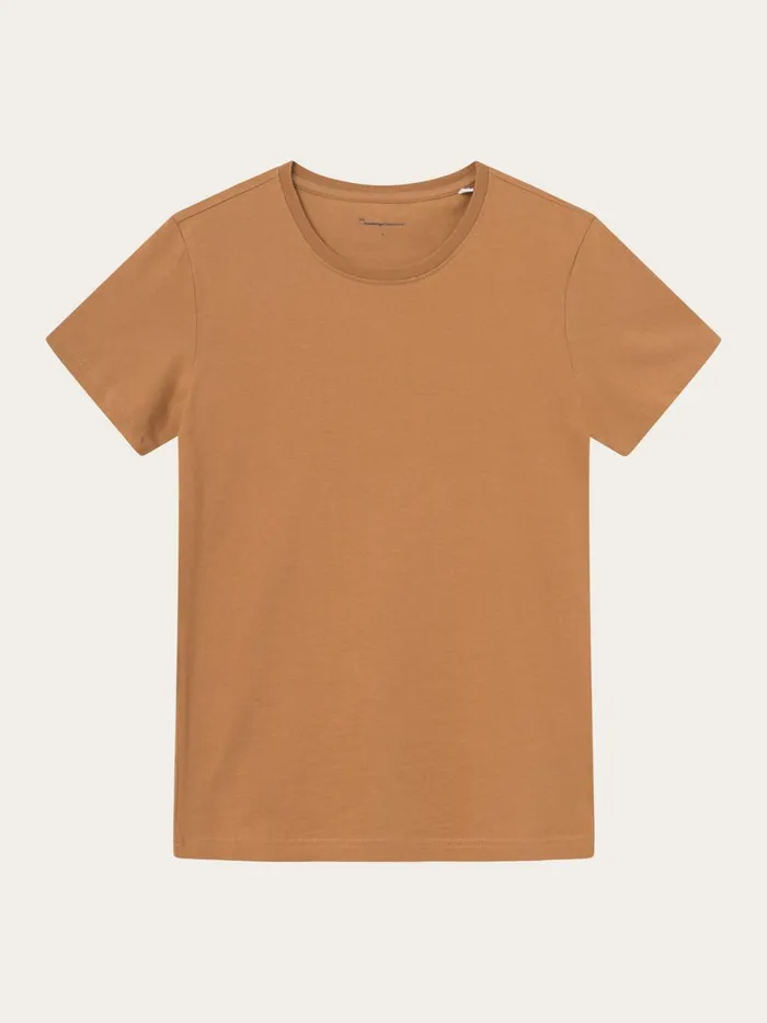 KnowledgeCotton Apparel TShirts And Tops Basic Tshirt Brown Sugar 8211 Women
