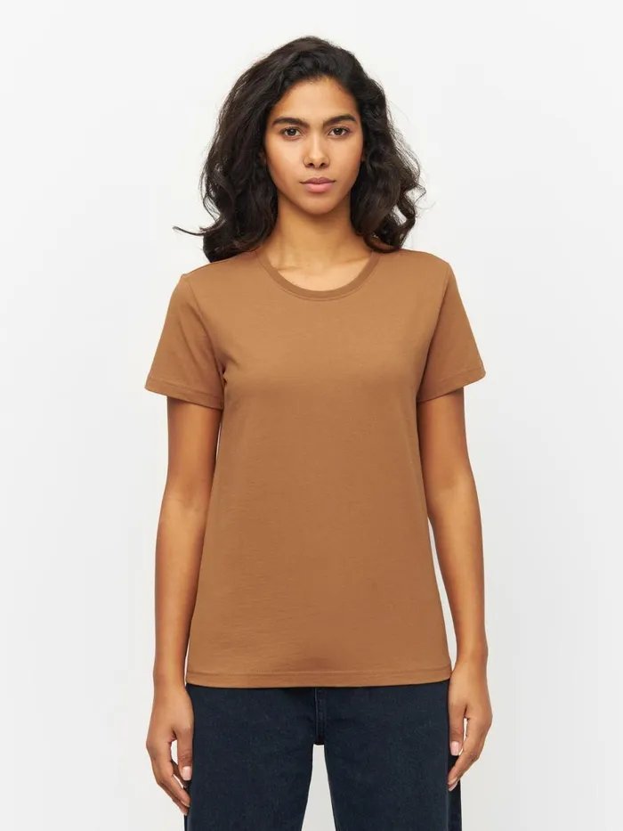 KnowledgeCotton Apparel TShirts And Tops Basic Tshirt Brown Sugar 8211 Women KnowledgeCotton Apparel TShirts And Tops Basic Tshirt Brown Sugar 8211 Women
