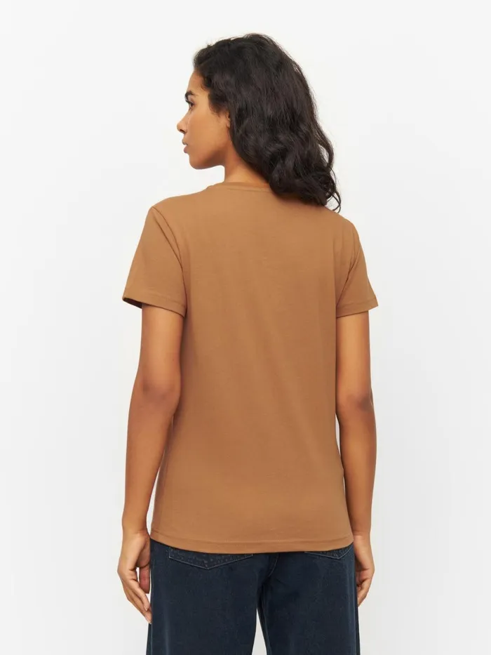 KnowledgeCotton Apparel TShirts And Tops Basic Tshirt Brown Sugar 8211 Women KnowledgeCotton Apparel TShirts And Tops Basic Tshirt Brown Sugar 8211 Women