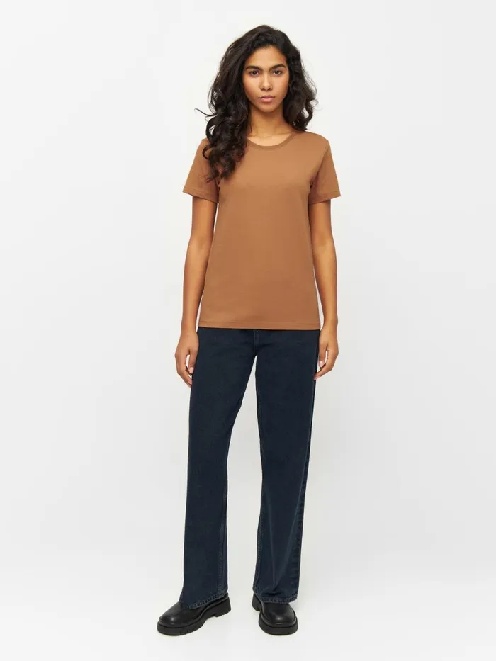 KnowledgeCotton Apparel TShirts And Tops Basic Tshirt Brown Sugar 8211 Women KnowledgeCotton Apparel TShirts And Tops Basic Tshirt Brown Sugar 8211 Women