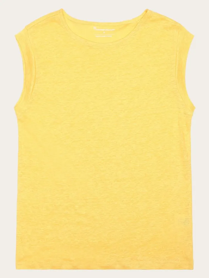 KnowledgeCotton Apparel TShirts And Tops Loose Fold Up Linen Tshirt Yarrow 8211 Women
