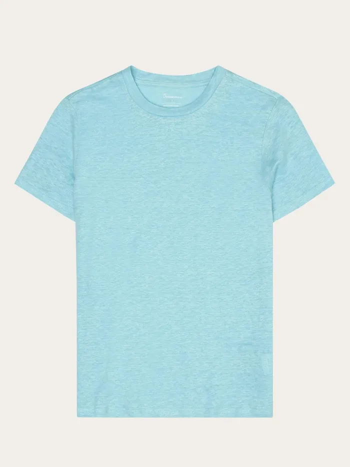 KnowledgeCotton Apparel TShirts And Tops Reg Linen Tshirt Aquaesque 8211 Women