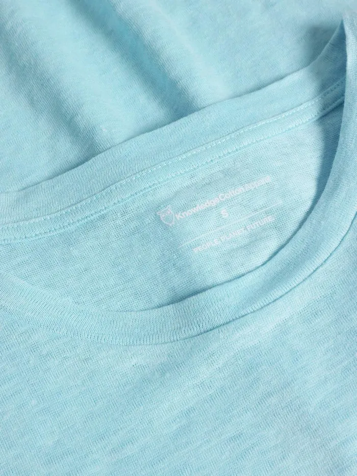 KnowledgeCotton Apparel TShirts And Tops Reg Linen Tshirt Aquaesque 8211 Women KnowledgeCotton Apparel TShirts And Tops Reg Linen Tshirt Aquaesque 8211 Women