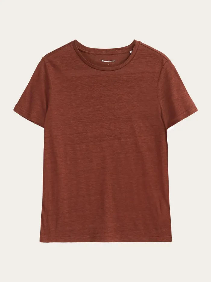 KnowledgeCotton Apparel TShirts And Tops Reg Linen Tshirt Tiramisu 8211 Women