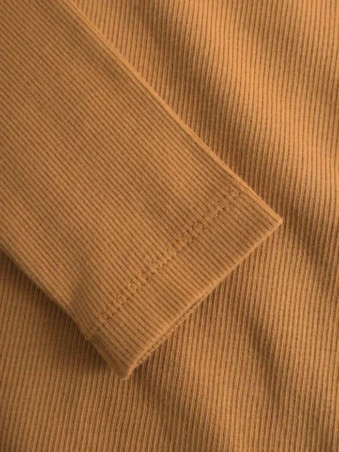 KnowledgeCotton Apparel TShirts And Tops Rib High Neck Long Sleeve Brown Sugar 8211 Women KnowledgeCotton Apparel TShirts And Tops Rib High Neck Long Sleeve Brown Sugar 8211 Women