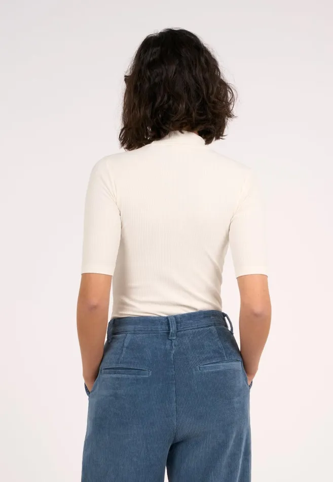 KnowledgeCotton Apparel TShirts And Tops Rib High Neck SS Snow White 8211 Women KnowledgeCotton Apparel TShirts And Tops Rib High Neck SS Snow White 8211 Women