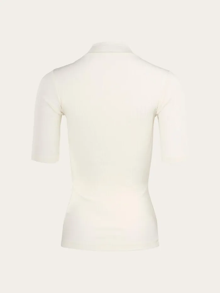 KnowledgeCotton Apparel TShirts And Tops Rib High Neck SS Snow White 8211 Women KnowledgeCotton Apparel TShirts And Tops Rib High Neck SS Snow White 8211 Women