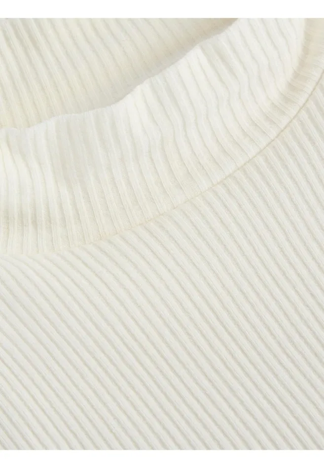 KnowledgeCotton Apparel TShirts And Tops Rib High Neck SS Snow White 8211 Women KnowledgeCotton Apparel TShirts And Tops Rib High Neck SS Snow White 8211 Women
