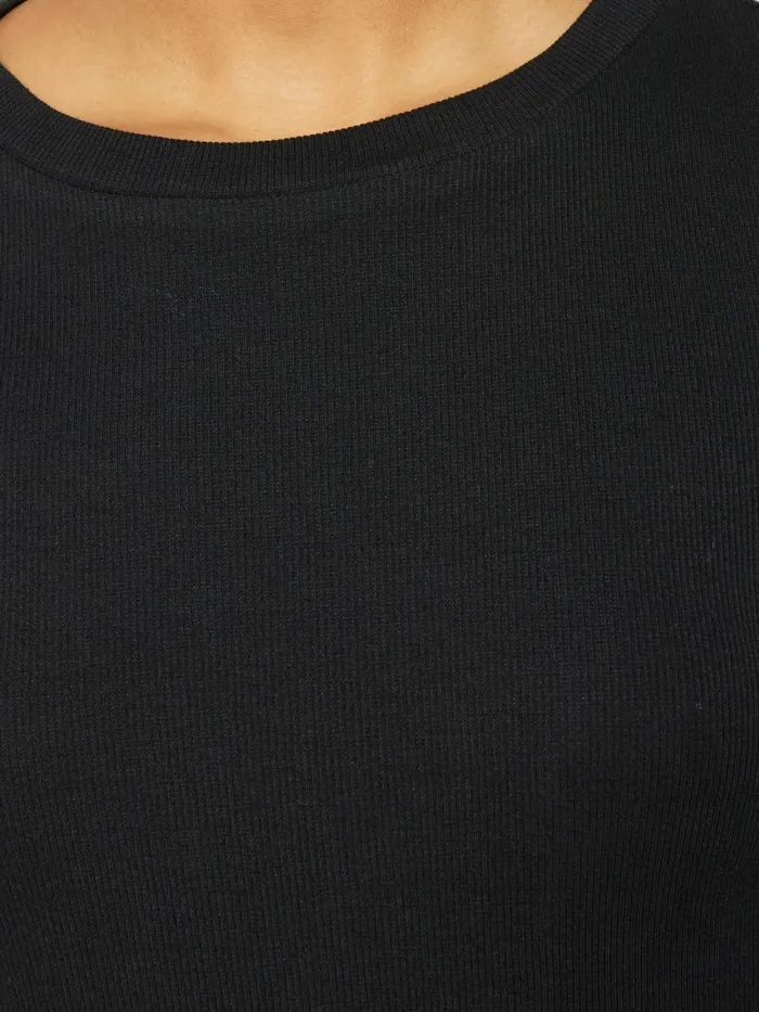KnowledgeCotton Apparel TShirts And Tops Rib Scoop Neck Long Sleeved Black Jet 8211 Women KnowledgeCotton Apparel TShirts And Tops Rib Scoop Neck Long Sleeved Black Jet 8211 Women