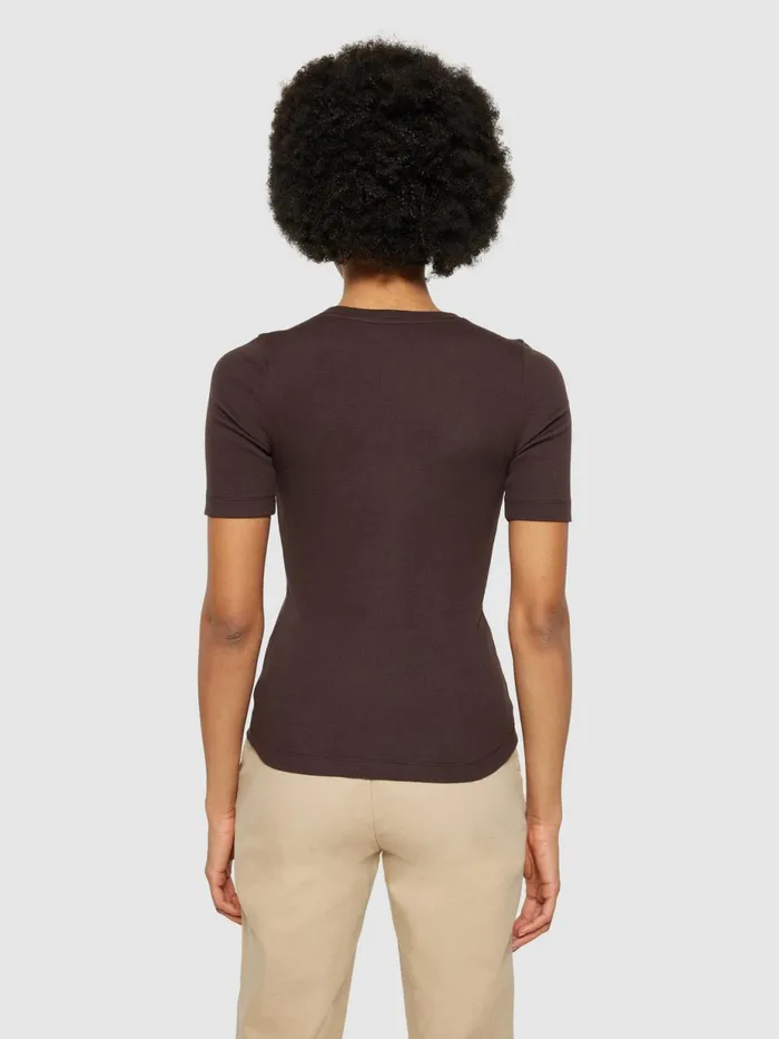 KnowledgeCotton Apparel TShirts And Tops Rib Tshirt Chocolate Plum 8211 Women KnowledgeCotton Apparel TShirts And Tops Rib Tshirt Chocolate Plum 8211 Women
