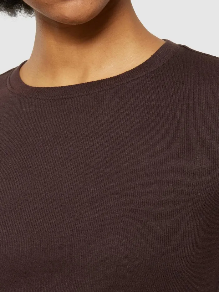 KnowledgeCotton Apparel TShirts And Tops Rib Tshirt Chocolate Plum 8211 Women KnowledgeCotton Apparel TShirts And Tops Rib Tshirt Chocolate Plum 8211 Women