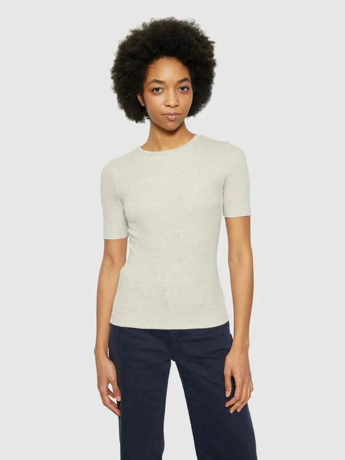 KnowledgeCotton Apparel TShirts And Tops Rib Tshirt Gray Chateau Melange 8211 Women KnowledgeCotton Apparel TShirts And Tops Rib Tshirt Gray Chateau Melange 8211 Women
