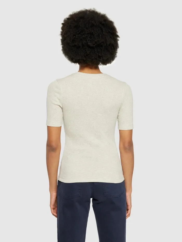 KnowledgeCotton Apparel TShirts And Tops Rib Tshirt Gray Chateau Melange 8211 Women KnowledgeCotton Apparel TShirts And Tops Rib Tshirt Gray Chateau Melange 8211 Women