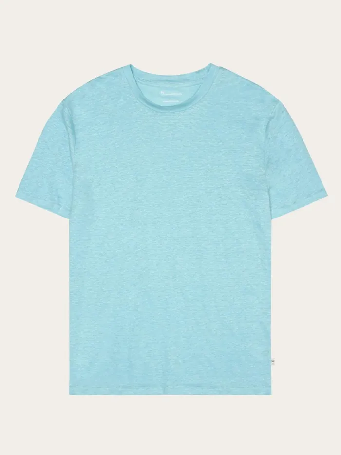 KnowledgeCotton Apparel TShirts Linen Tshirt Aquaesque 8211 Men
