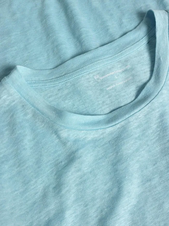 KnowledgeCotton Apparel TShirts Linen Tshirt Aquaesque 8211 Men KnowledgeCotton Apparel TShirts Linen Tshirt Aquaesque 8211 Men