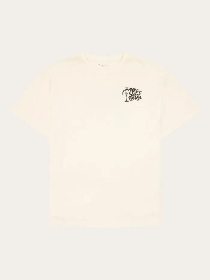 KnowledgeCotton Apparel TShirts Loose Fit Print Tshirt Gotsvegan 8211 Men