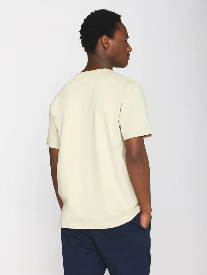 KnowledgeCotton Apparel TShirts Regular Fit Badge Tshirt Light Feather Gray 8211 Men