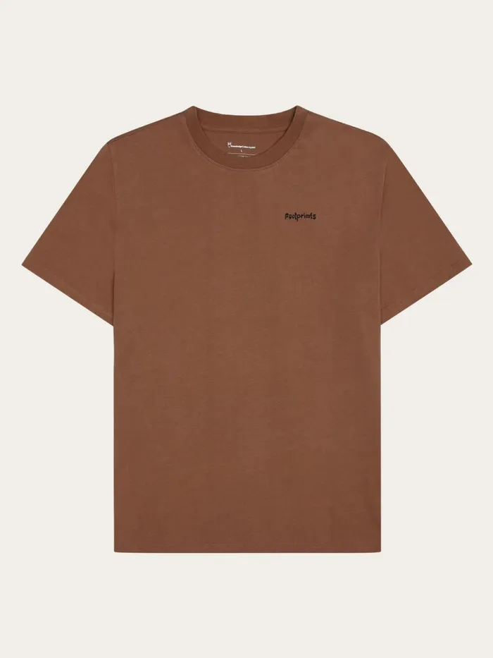 KnowledgeCotton Apparel TShirts Regular Short Sleeve Heavy Single Jersey Printed Tshirt GOTSVegan Tuffet 8211 Men