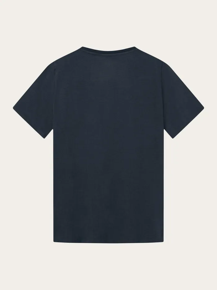 KnowledgeCotton Apparel TShirts Regular Trademark Chest Print Tshirt Total Eclipse 8211 Men