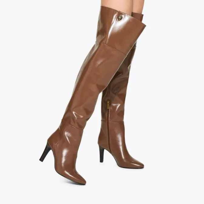 Kurt Geiger Boots Shoreditch Over Knee Boot Mid Brown 8211 Women