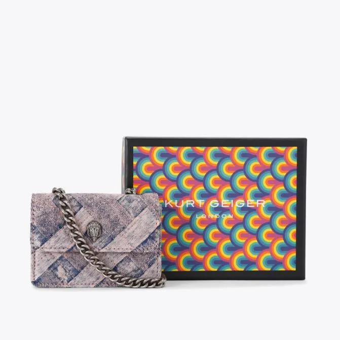 Kurt Geiger Crossbody Bags Micro Denim Kensington Bag Pink Combination 8211 Women Kurt Geiger Crossbody Bags Micro Denim Kensington Bag Pink Combination 8211 Women