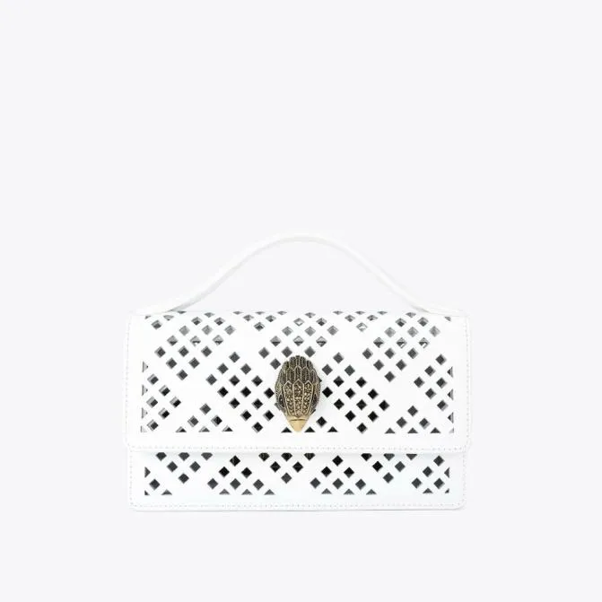 Kurt Geiger Crossbody Bags Small Bond Top Handle Bag White Comb 8211 Women