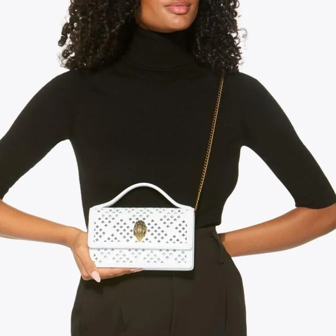 Kurt Geiger Crossbody Bags Small Bond Top Handle Bag White Comb 8211 Women