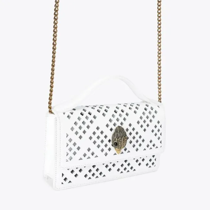 Kurt Geiger Crossbody Bags Small Bond Top Handle Bag White Comb 8211 Women