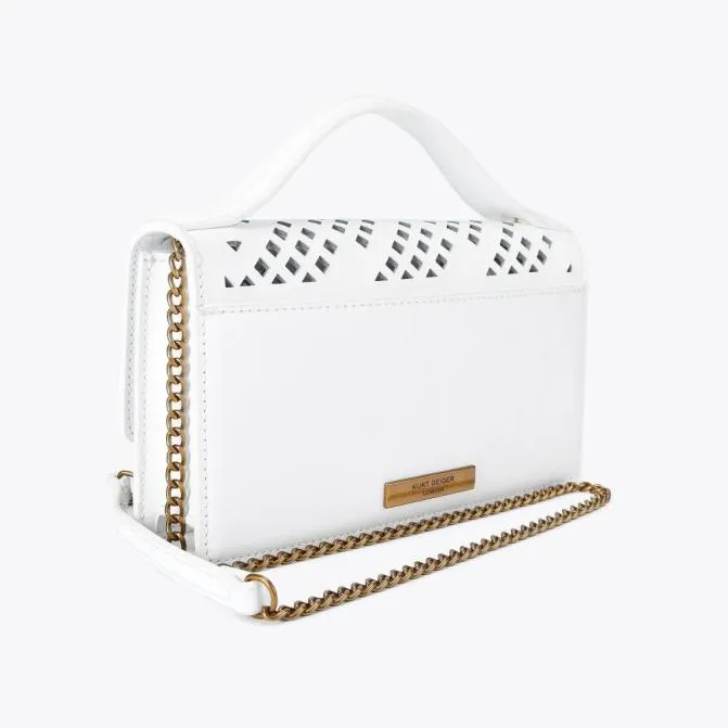 Kurt Geiger Crossbody Bags Small Bond Top Handle Bag White Comb 8211 Women
