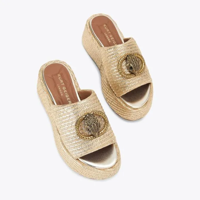 Kurt Geiger Sandals Chelsea Platform Mule Sandal Beige Combination 8211 Women