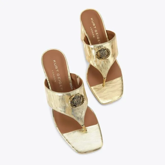 Kurt Geiger Sandals Chelsea Tbar Block Sandal Gold Combination 8211 Women