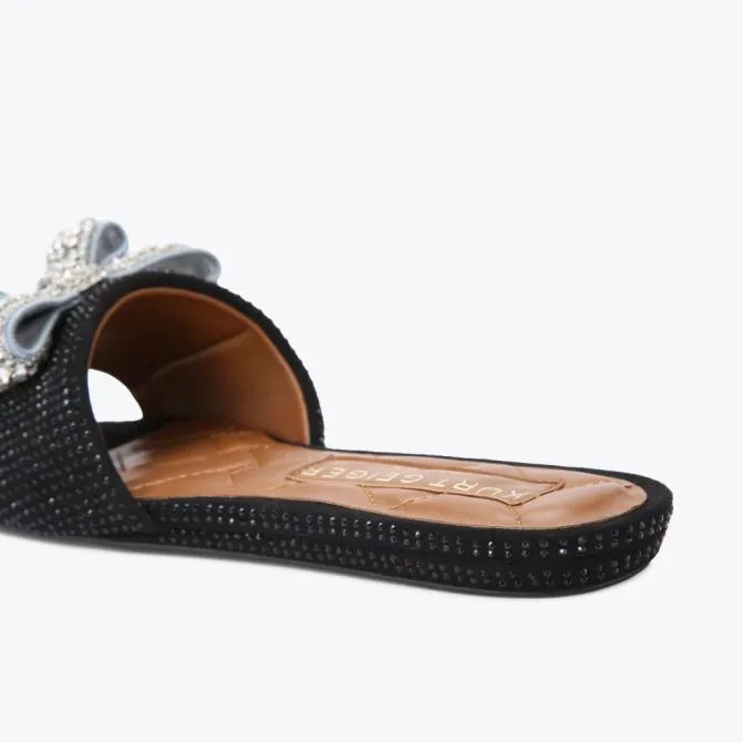 Kurt Geiger Sandals Kensington Bow Flat Sandal Black 8211 Women