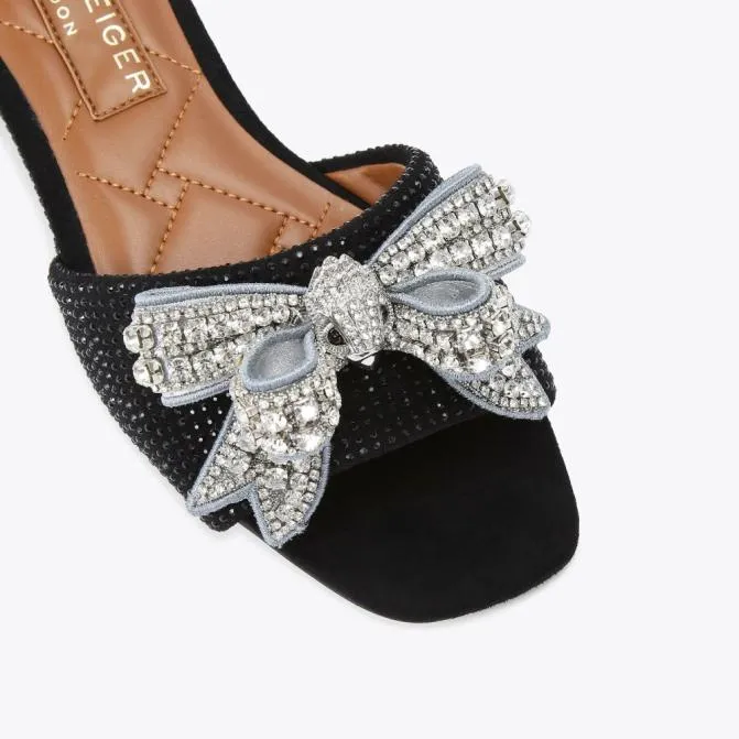 Kurt Geiger Sandals Kensington Bow Flat Sandal Black 8211 Women