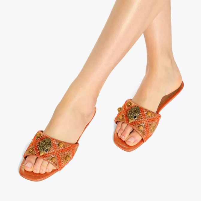 Kurt Geiger Sandals Kensington Jewel Flat Sandal Red Combination 8211 Women