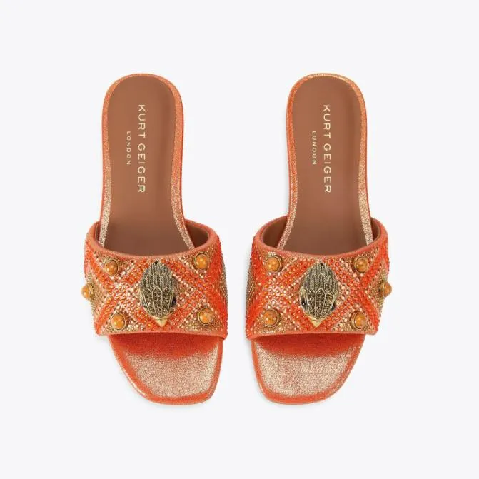 Kurt Geiger Sandals Kensington Jewel Flat Sandal Red Combination 8211 Women