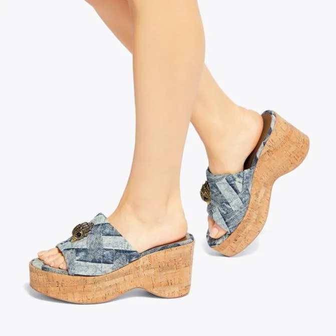 Kurt Geiger Sandals Kensington Wedge Heel Denim 8211 Women