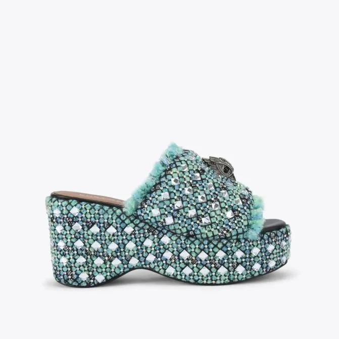 Kurt Geiger Sandals Kensington Wedge Heel Turquoise 8211 Women