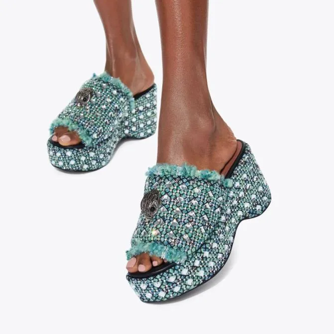 Kurt Geiger Sandals Kensington Wedge Heel Turquoise 8211 Women