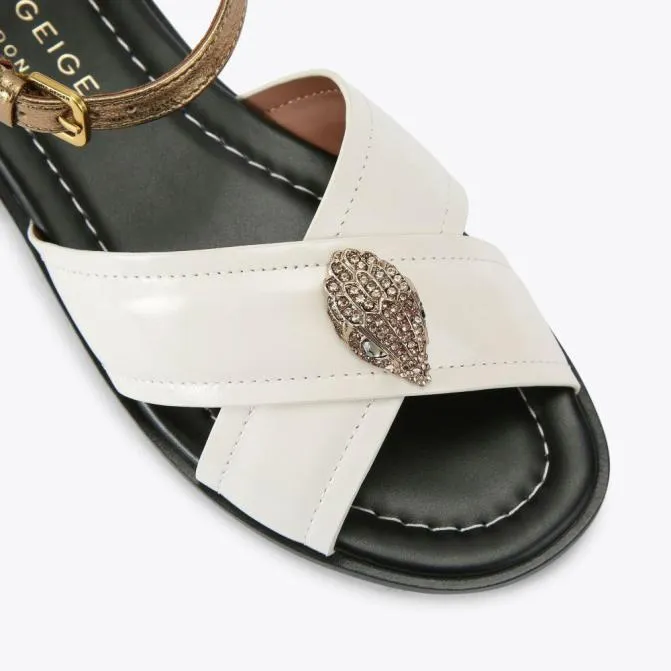 Kurt Geiger Sandals Orson Cross Flat Sandal Bone Combination 8211 Women