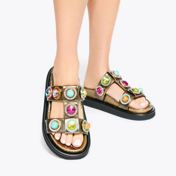 Kurt Geiger Sandals Orson Crystal Sandal Bronze Combination 8211 Women