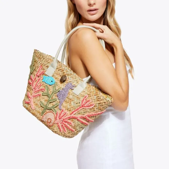 Kurt Geiger Shoulder Bags Kensington Straw Basket Bag Beige Combination 8211 Women