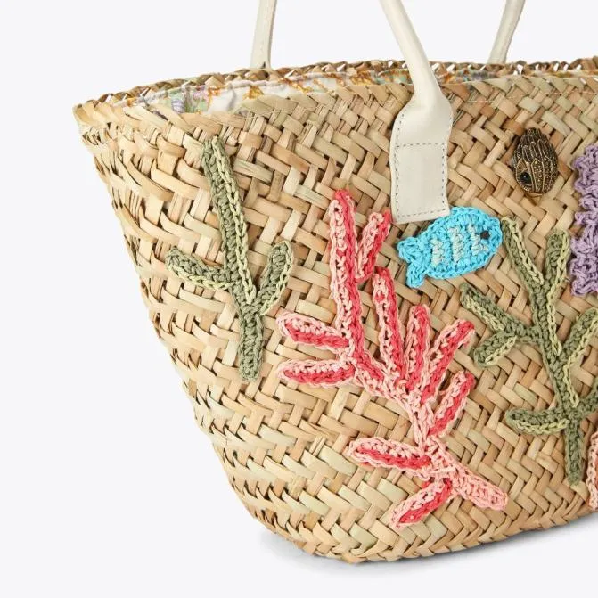 Kurt Geiger Shoulder Bags Kensington Straw Basket Bag Beige Combination 8211 Women