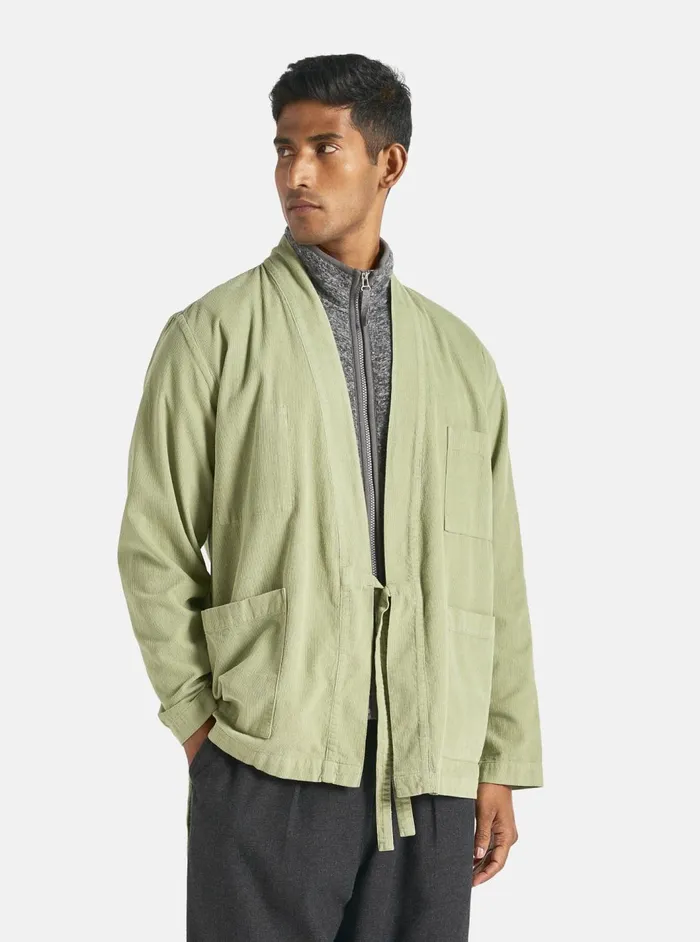 Kyoto Work Jacket In Light Olive Fine Cord Men Universal Works Overshirts