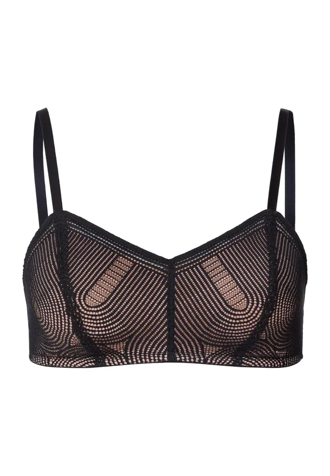 Lace Bralette Black Women HANRO Wireless Bras