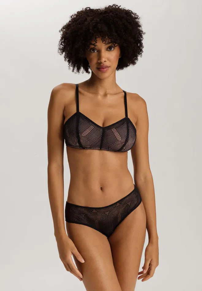 Lace Bralette Black Women HANRO Wireless Bras