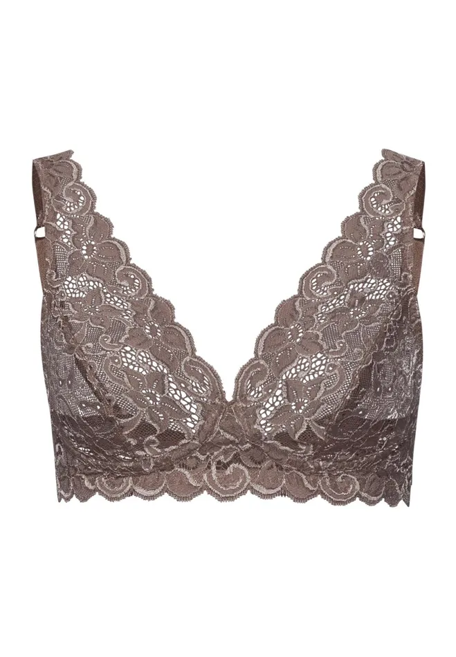 Lace Soft Cup Bra Stonewash Women HANRO Wireless Bras