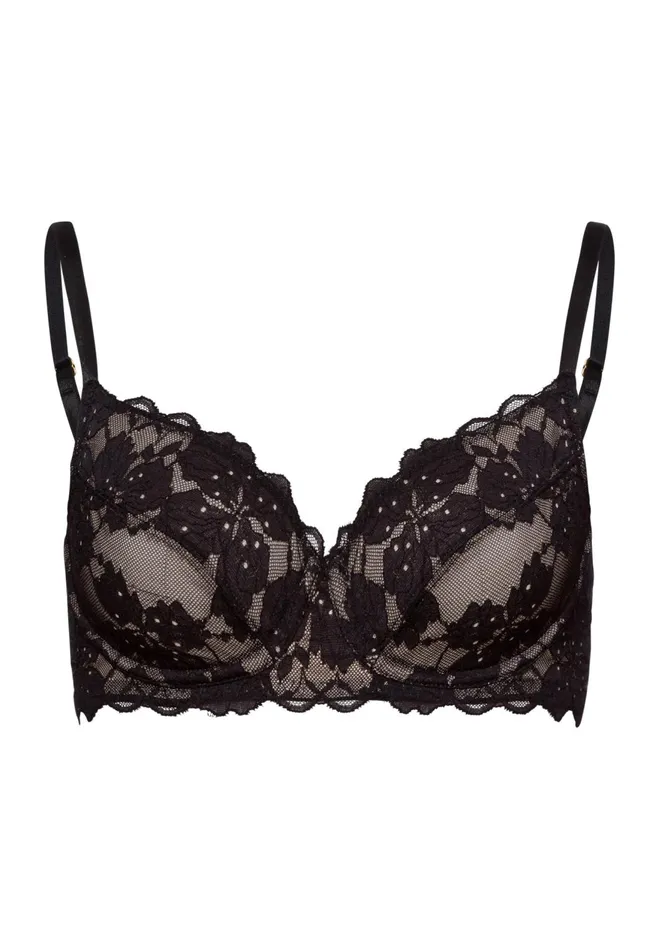 Lace Underwire Bra Black Beauty Women HANRO Underwire Bras