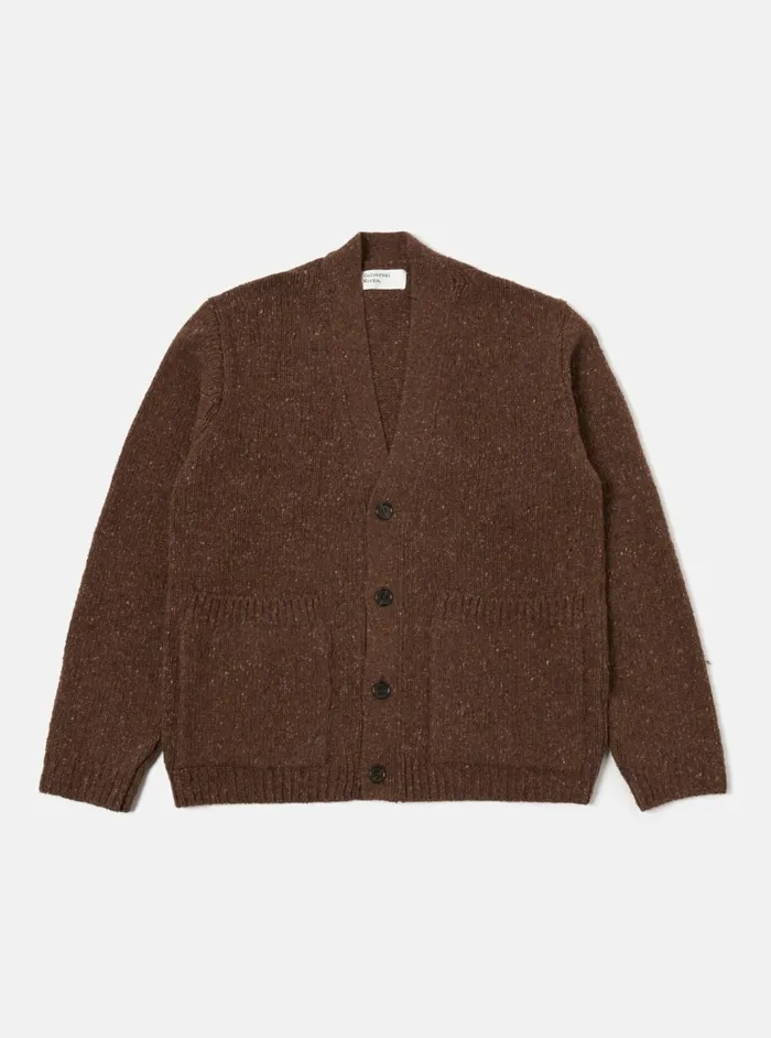 Langdale Cardigan In Brown Tweed Knit Men Universal Works Cardigans